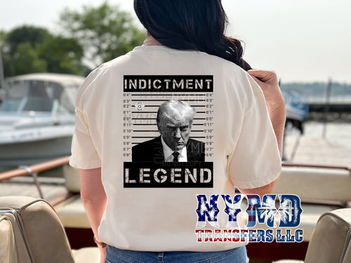 *RTS* 9/5* Adult ~ Indictment Legend ~ NEW SOFT LOW HEAT FORMULA  Full Color Screen Print Transfer - NYMD EXCLUSIVE