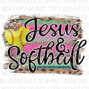 Jesus & Softball Ready To Press Sublimation Transfer