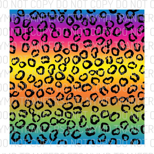 Gradient Multicolored Leopard Print Full Sheet Ready To Press Sublimation Transfer