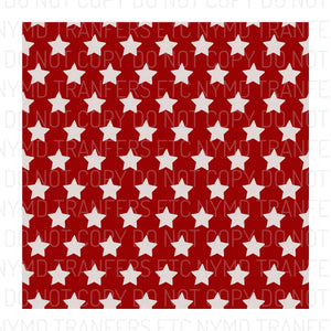 Red With White Stars Full Sheet Ready To Press Sublimation Transfer