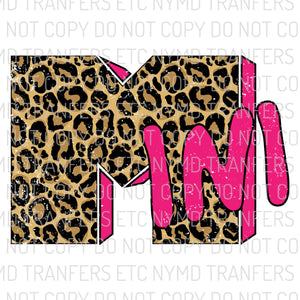 Mini Leopard and Pink Ready To Press Sublimation Transfer