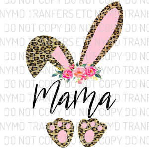 Leopard Easter Bunny Mama Ready To Press Sublimation Transfer
