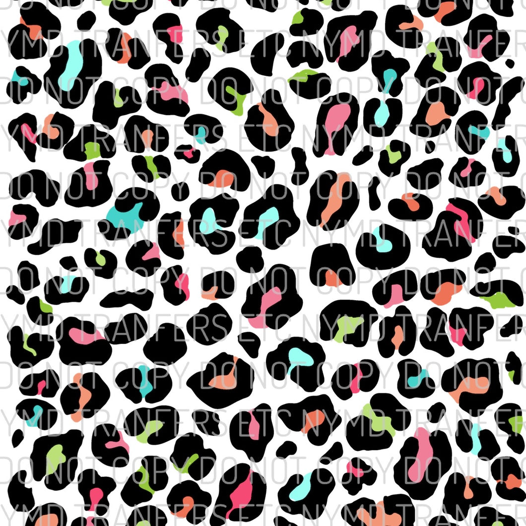 Multicolor Leopard Print Full Sheet Ready To Press Sublimation Transfer