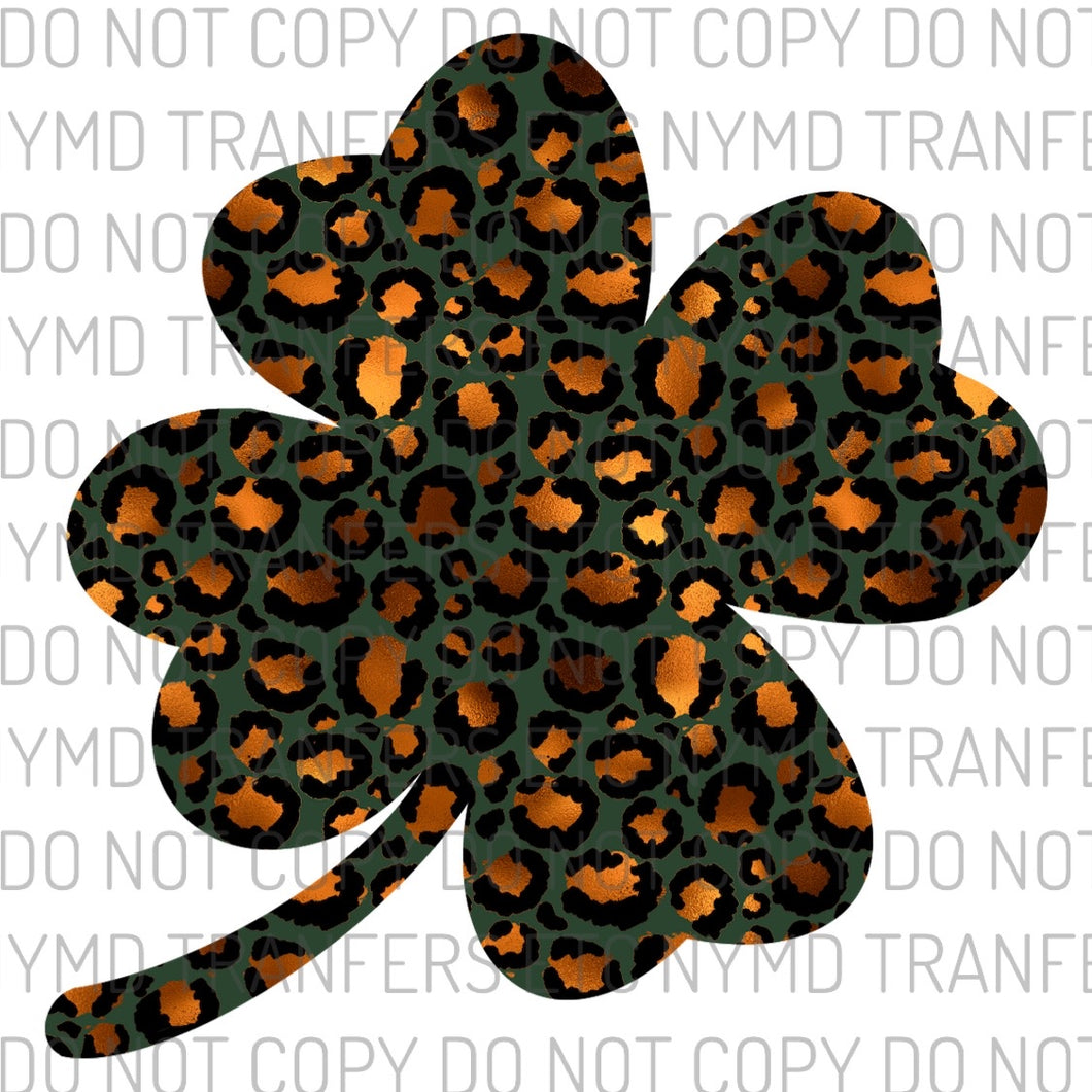 Dark Green And Copper Shamrock Ready To Press Sublimation Transfer
