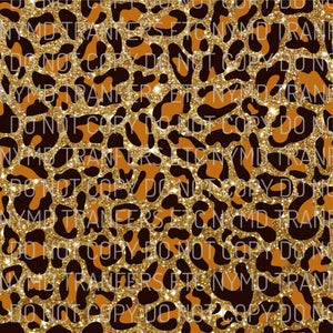Orange Leopard Print Glitter Background Full Sheet Ready To Press Sublimation Transfer