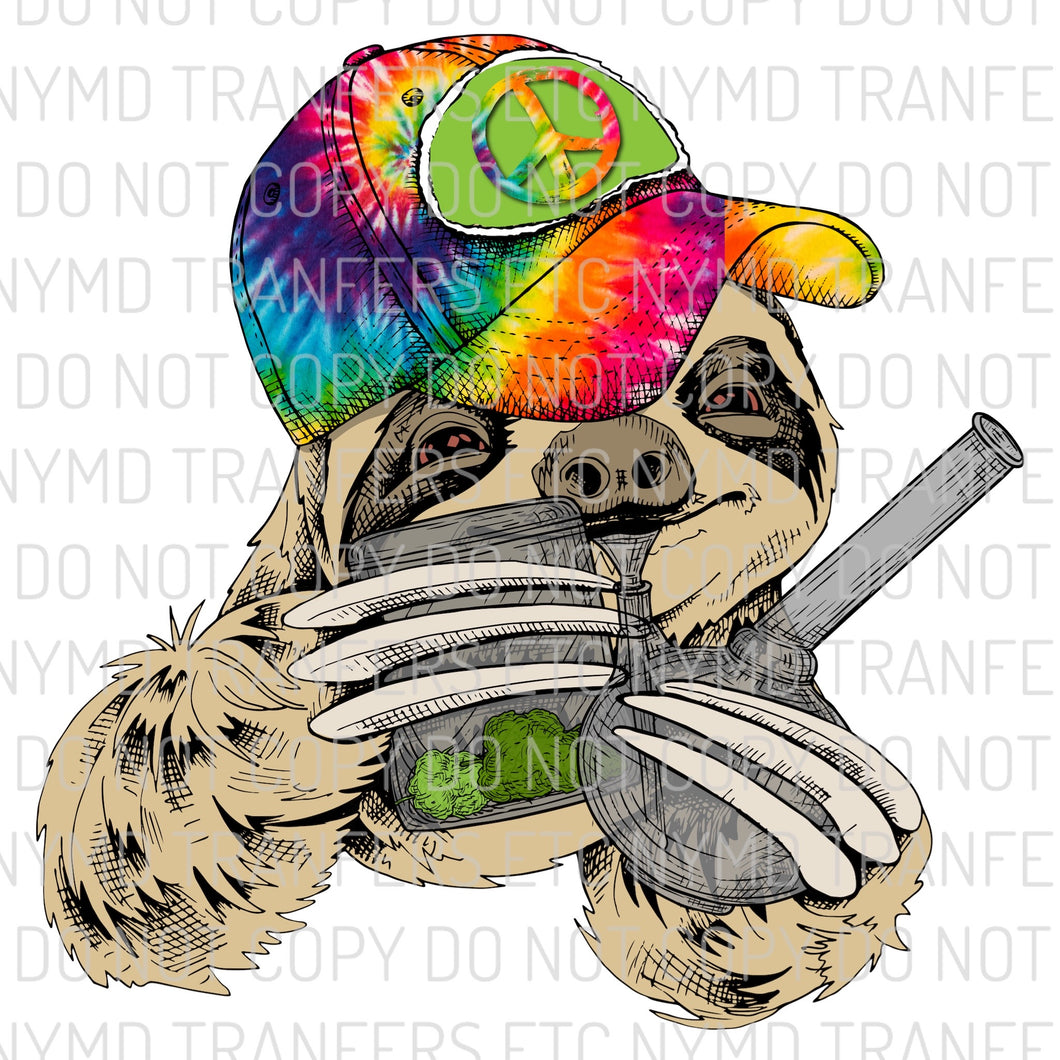 Hipster Sloth Hat Medical Marijuana Ready To Press Sublimation Transfer