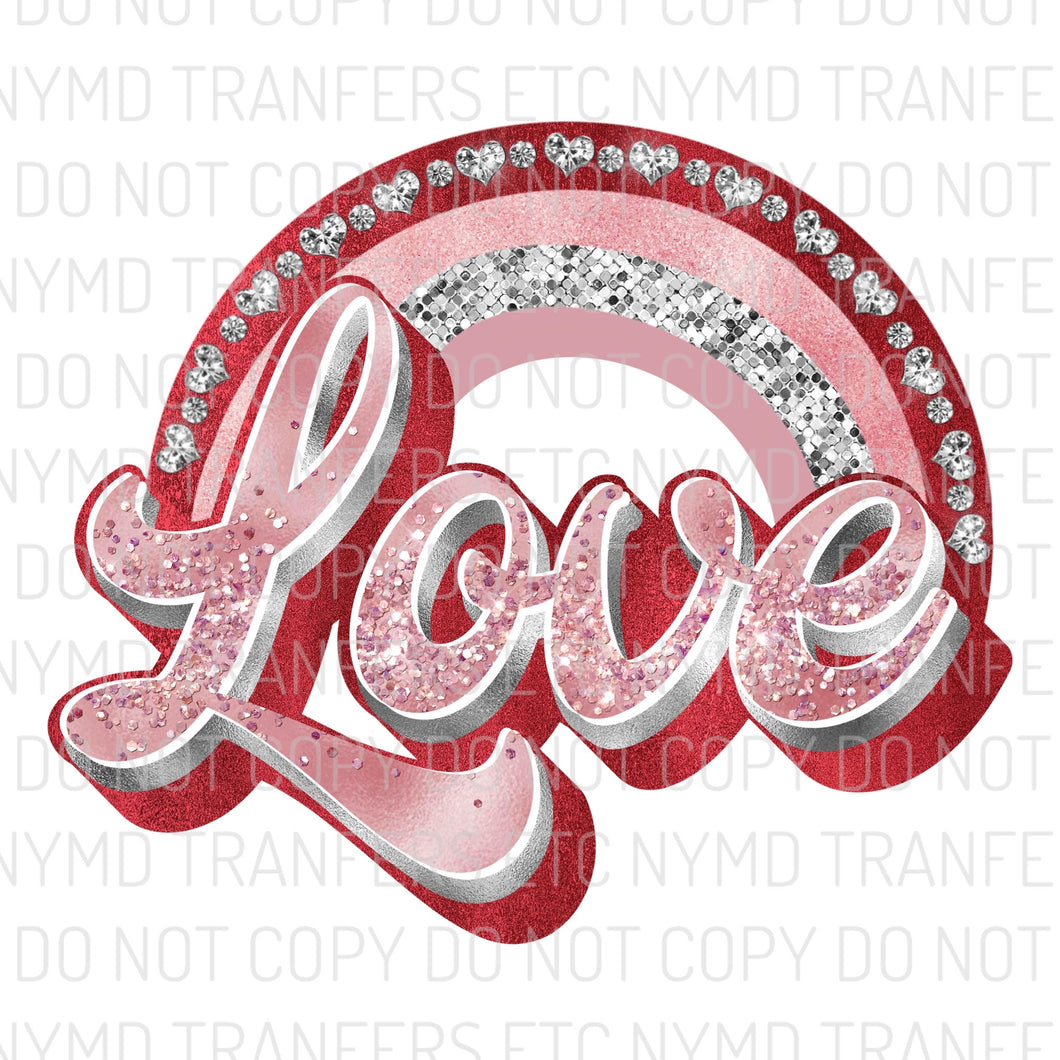 Love Pink Red Rainbow Ready To Press Sublimation Transfer
