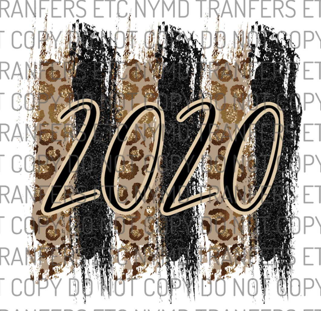 2020 New Year Brush Strokes Ready To Press Sublimation Transfer