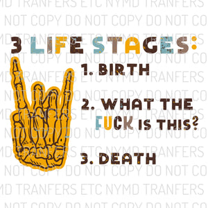 3 Life Stages Ready To Press Sublimation Transfer