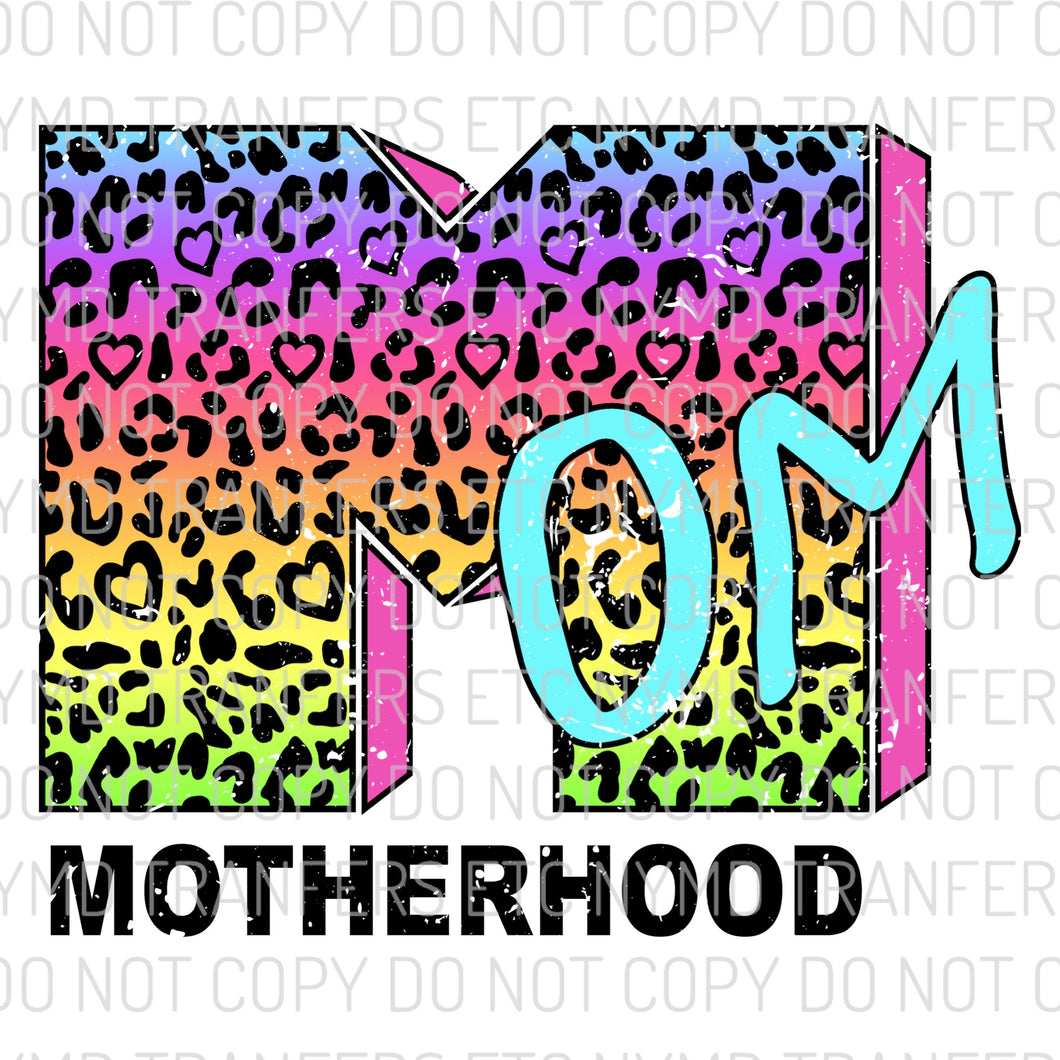 Mom Motherhood Bright Leopard Ready To Press Sublimation Transfer