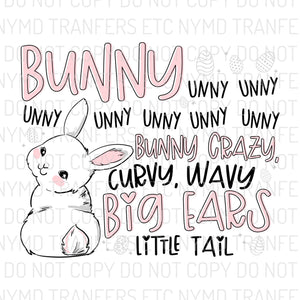 Bunny Unny Unny Ready To Press Sublimation Transfer