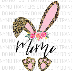 Leopard Easter Bunny Mimi Ready To Press Sublimation Transfer