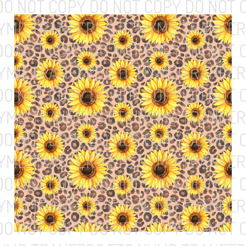 Sunflower Leopard Print 2 Full Sheet Ready To Press Sublimation Transfer