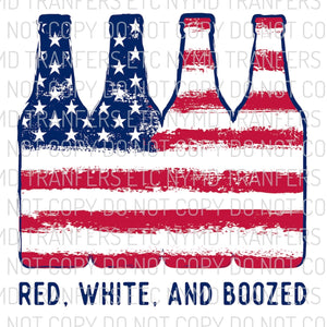Red White And Boozed Beer Bottles Ready To Press Sublimation Transfer