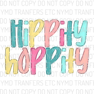 Hippity Hoppity Easter Doodle Letters Ready To Press Sublimation Transfer