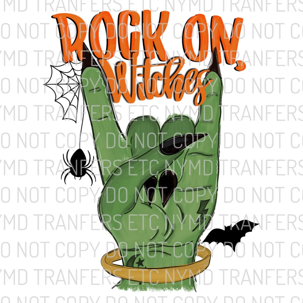 Rock On Witches Ready To Press Sublimation Transfer