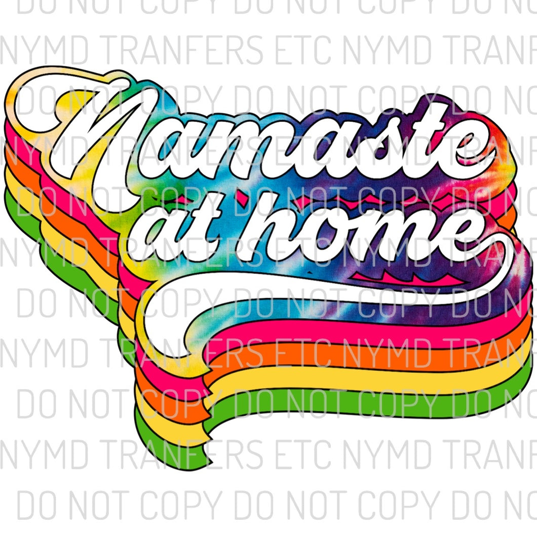 Namaste At Home Tie Dye Retro Ready To Press Sublimation Transfer