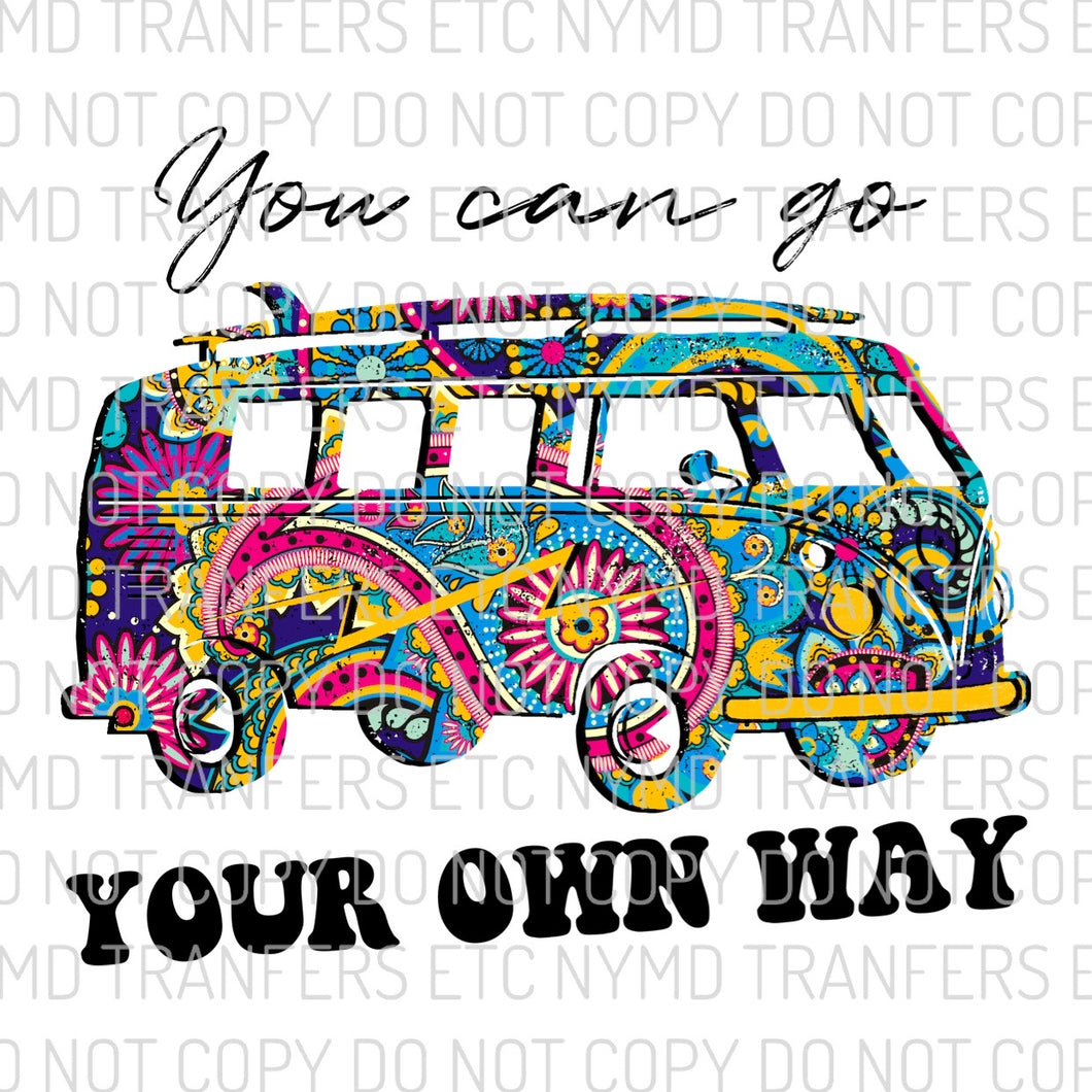 You Can Go Your Own Way 70’s Van Ready To Press Sublimation Transfer