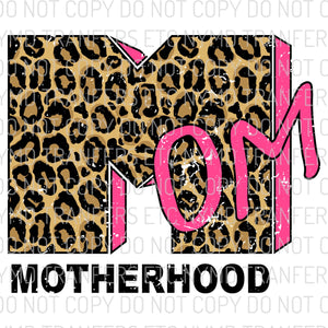 Mom Motherhood Leopard and Pink Ready To Press Sublimation Transfer