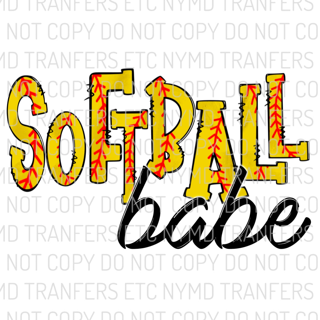 Softball Babe Ready To Press Sublimation Transfer