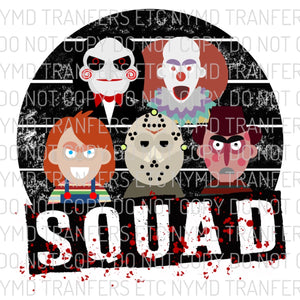 Horror Squad Cartoon Ready To Press Sublimation Transfer