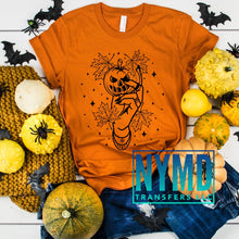 Load image into Gallery viewer, I-5 - *RTS* Adult ~ Pumpkin Hand ~ Black Ink Screen Print Transfer