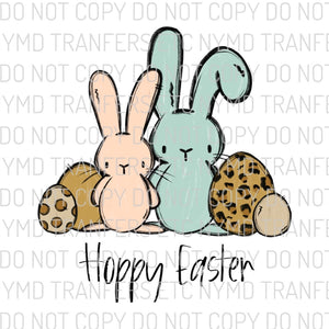 Easter Bunnies Leopard Eggs Ready To Press Sublimation Transfer
