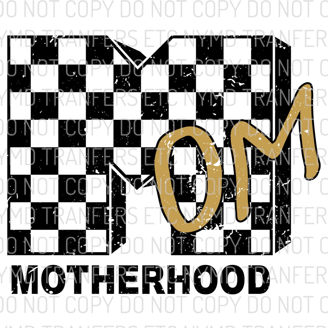 Mom Motherhood Checkered Ready To Press Sublimation Transfer