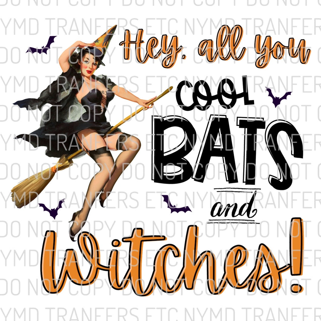 Hey All You Cool Bats And Witches Ready To Press Sublimation Transfer