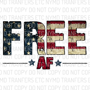 Free AF American Flag Ready To Press Sublimation Transfer