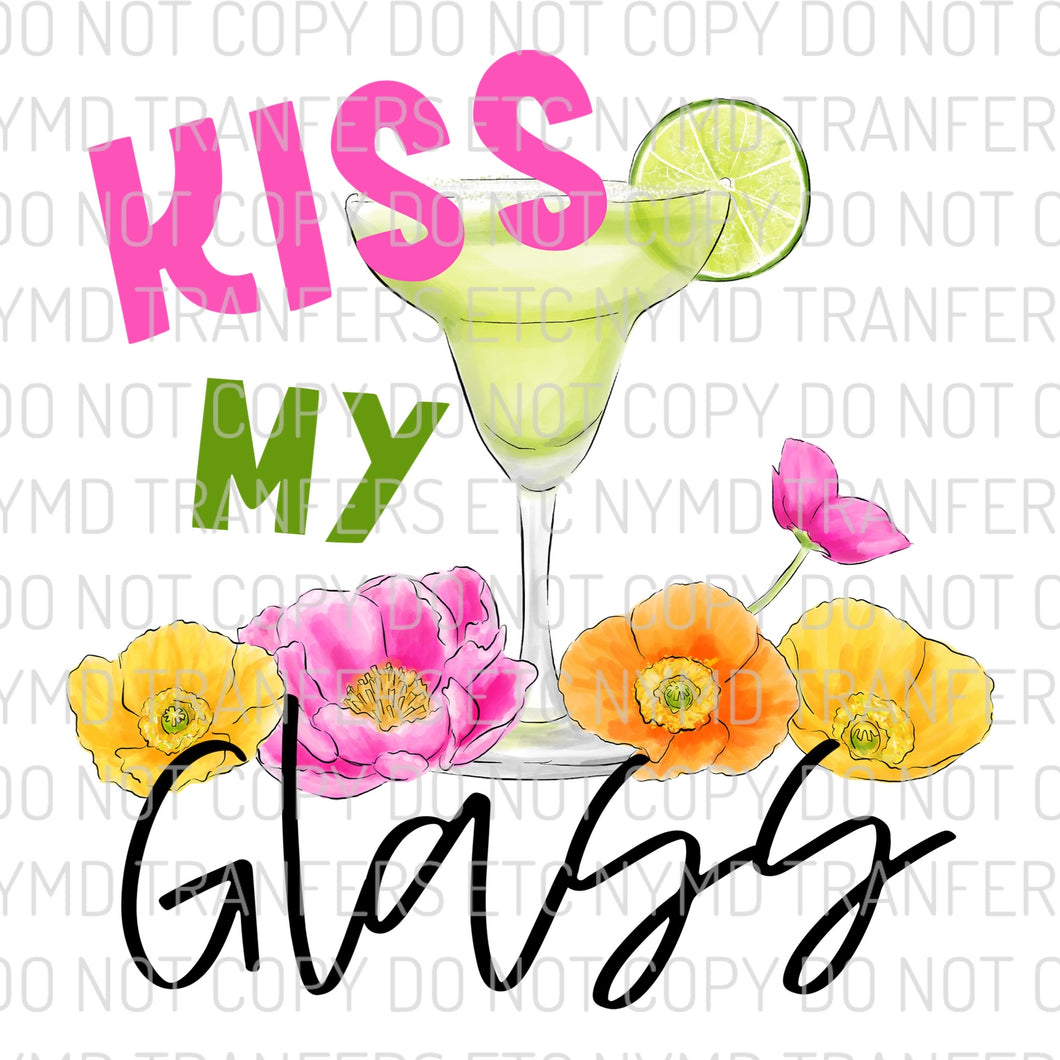 Kiss My Glass Margarita Ready To Press Sublimation Transfer