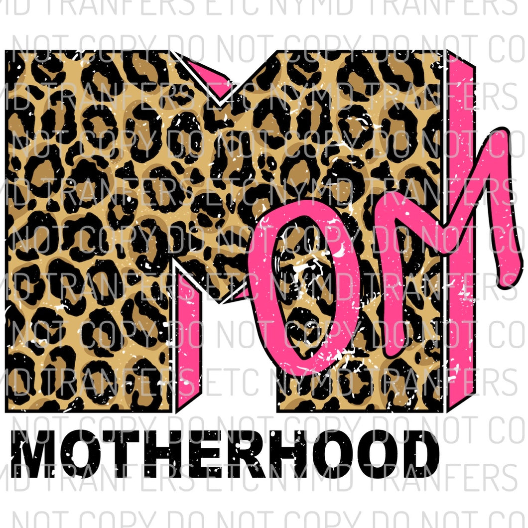 MOM Leopard Hot Pink Ready To Press Sublimation Transfer