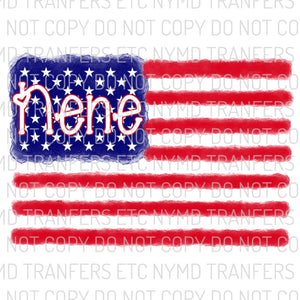 Nene American Flag Ready To Press Sublimation Transfer