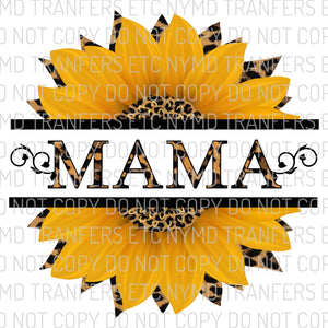 Mama Leopard Sunflower Ready To Press Sublimation Transfer