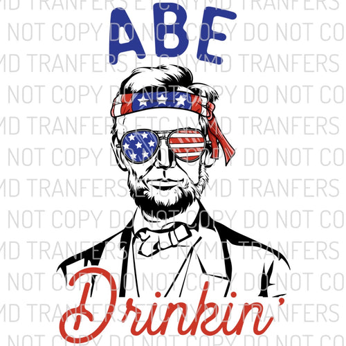 Abe Drinkin’ Ready To Press Sublimation Transfer