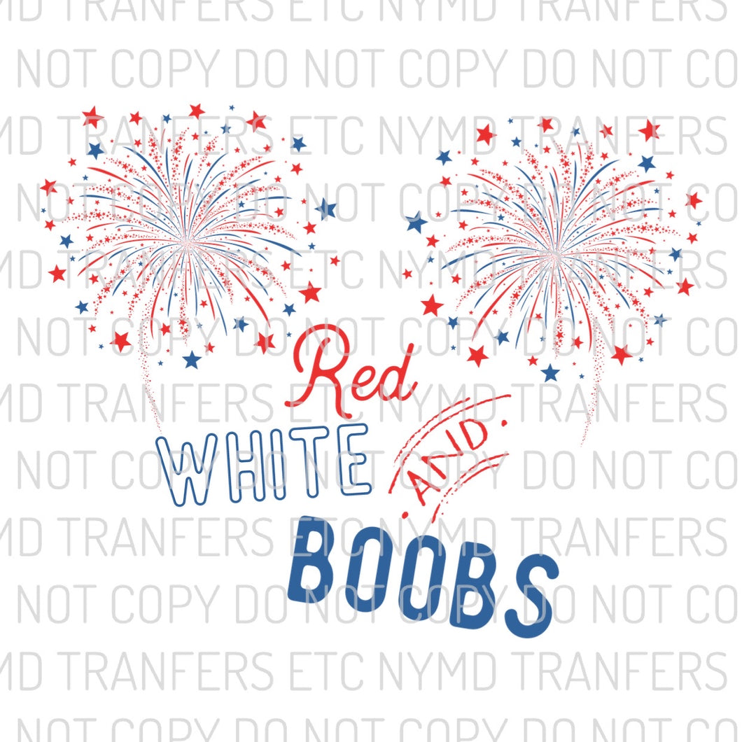 Red White And Boobs Ready To Press Sublimation Transfer