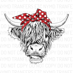 Cow With Red Bandana Ready To Press Sublimation Transfer