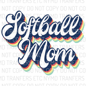 Softball Mom Retro Ready To Press Sublimation Transfer