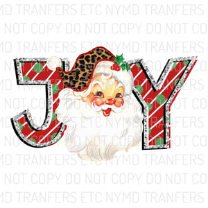 Joy Leopard Santa Ready To Press Sublimation Transfer