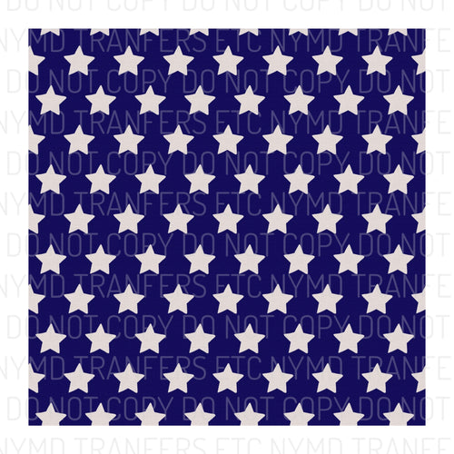 Blue With White Stars Full Sheet Ready To Press Sublimation Transfer