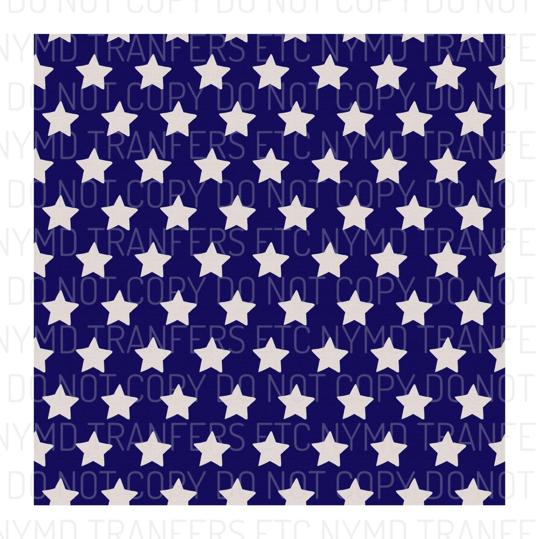 Blue With White Stars Full Sheet Ready To Press Sublimation Transfer