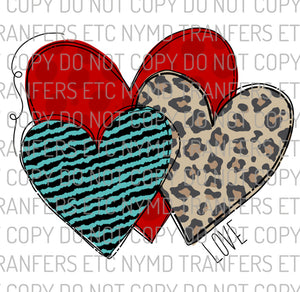 Leopard Hearts Love Ready To Press Sublimation Transfer
