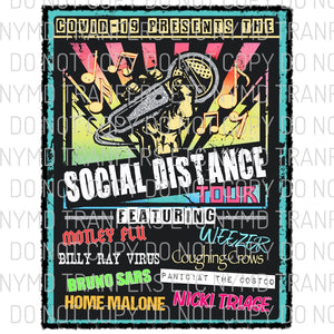 Social Distance Tour Concert Poster Ready To Press Sublimation Transfer