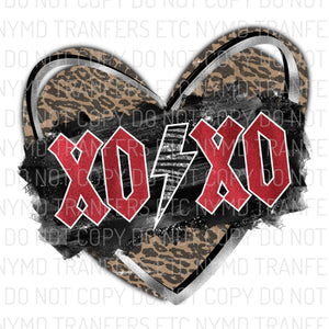 XOXO Heart Rock n Roll Heart Ready To Press Sublimation Transfer