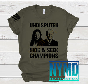 I-14 - RETIRING *RTS* Adult ~ Undisputed Champions ~ Black Ink Screen Print Transfer - NYMD EXCLUSIVE