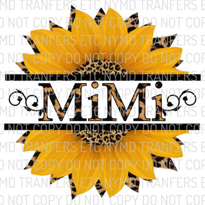 MiMi Leopard Sunflower Ready To Press Sublimation Transfer