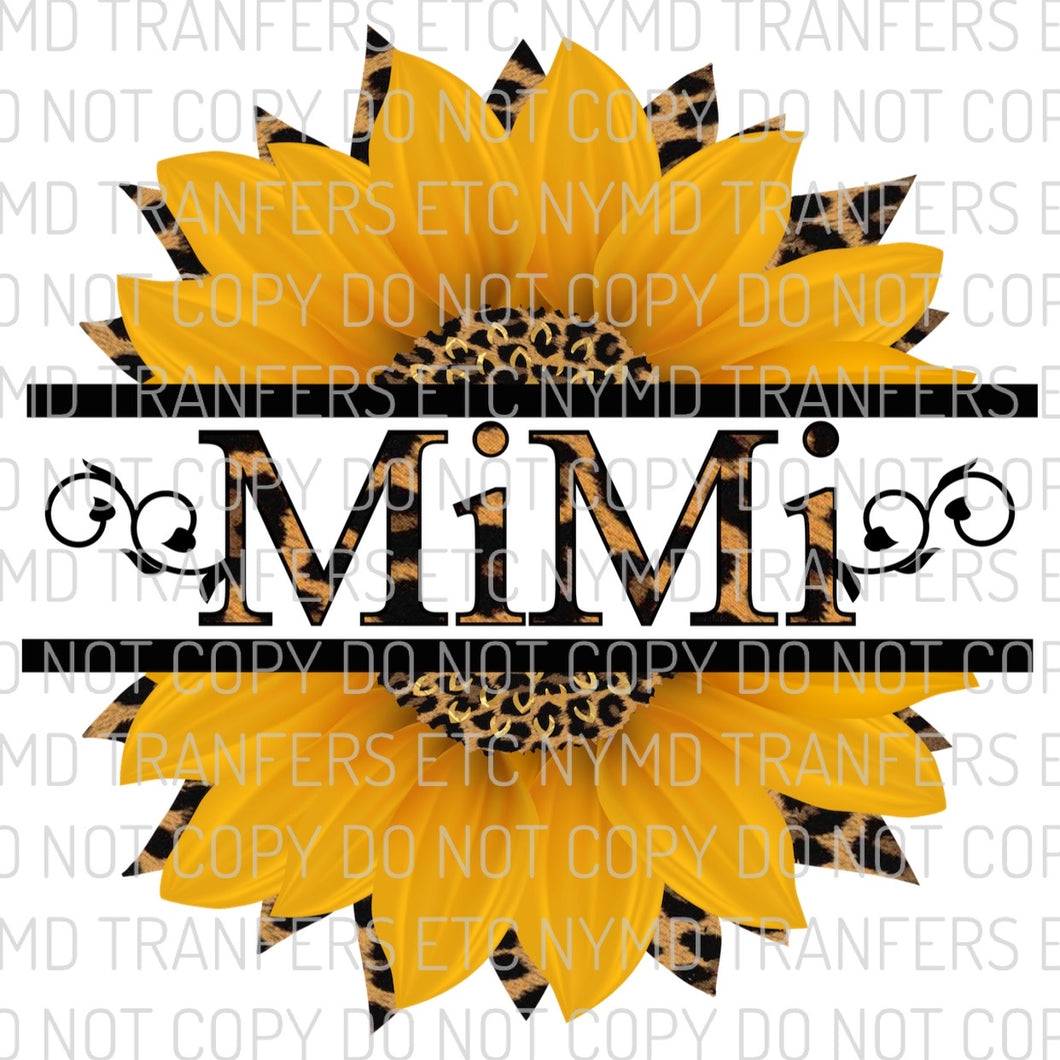 MiMi Leopard Sunflower Ready To Press Sublimation Transfer
